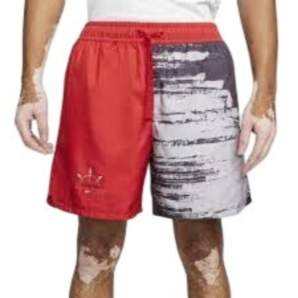 Nike Men's Woven Flow Summer Hoops Shorts Lined Red Grey Size XXL NEW WITH TAGS! - Picture 1 of 4
